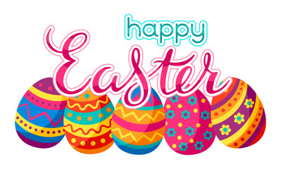 Card with cute Easter eggs.