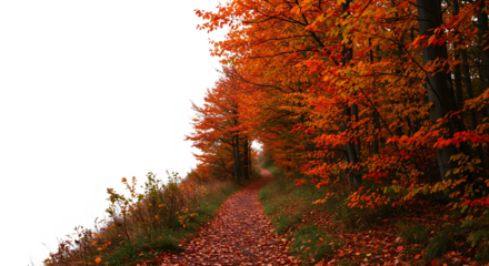 Autumn Path Through Woods