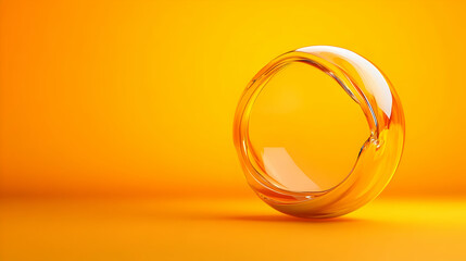 Abstract design featuring a transparent orb against a vibrant orange background, evoking creativity and inspiration.