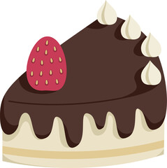 cute dessert doodle sliced cake