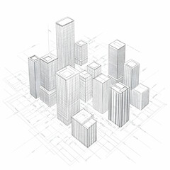 3D Sketch Cityscape Illustration