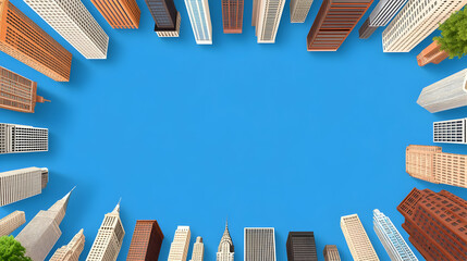 Urban Skyline 3D Illustration