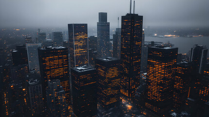 Obraz premium Night Cityscape Illustration