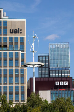 UAL and BBC Buildings in Stratford, East London, UK