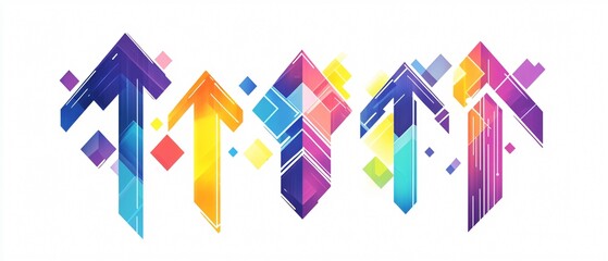 Dynamic Vibrant Downwards Pointing Arrows for Modern Design Concepts