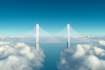 Obraz premium Cloud Bridge 3D Render