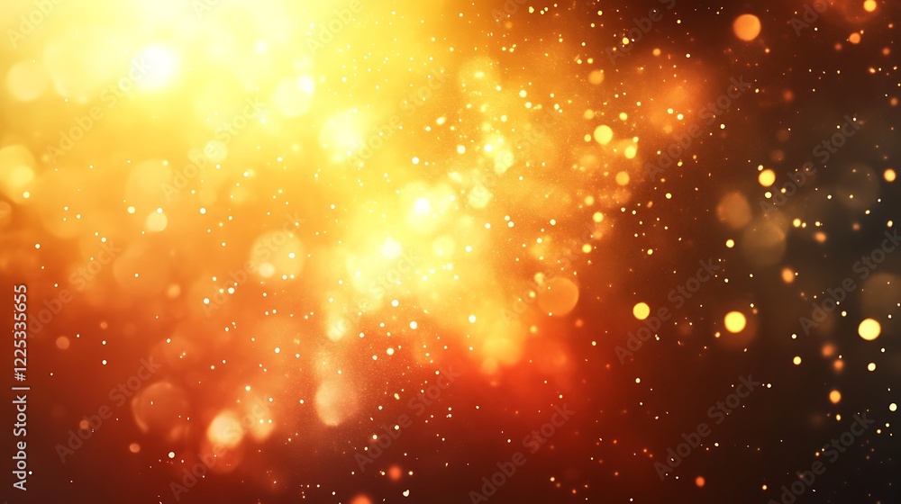 Poster golden bokeh lights abstract background image
