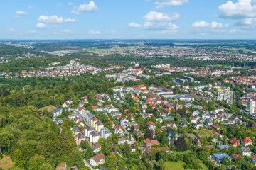 Ulm am Südrand der schwäbischen Alb in Baden-Württemberg im Luftbild