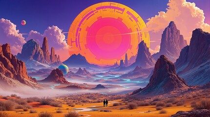 Afro-Diasporic Futures Afrofuturist interpretations of emerging technologies Bold, vibrant color palettes and geometric patterns Celebration of African heritage and innovation