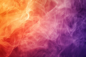 Obraz premium Colorful abstract smoke swirling in vibrant orange and purple hues creating a dreamy atmosphere
