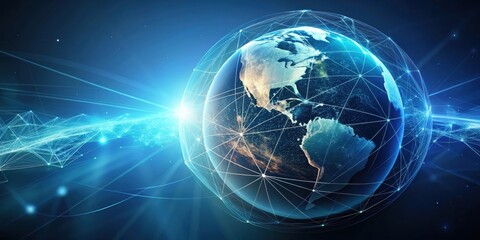 Obraz premium Global Network Connections A Visual Representation of Worldwide Interconnectivity