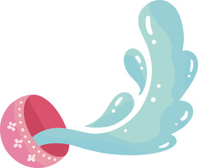 Songkran water splashing Pink bowl Colorful