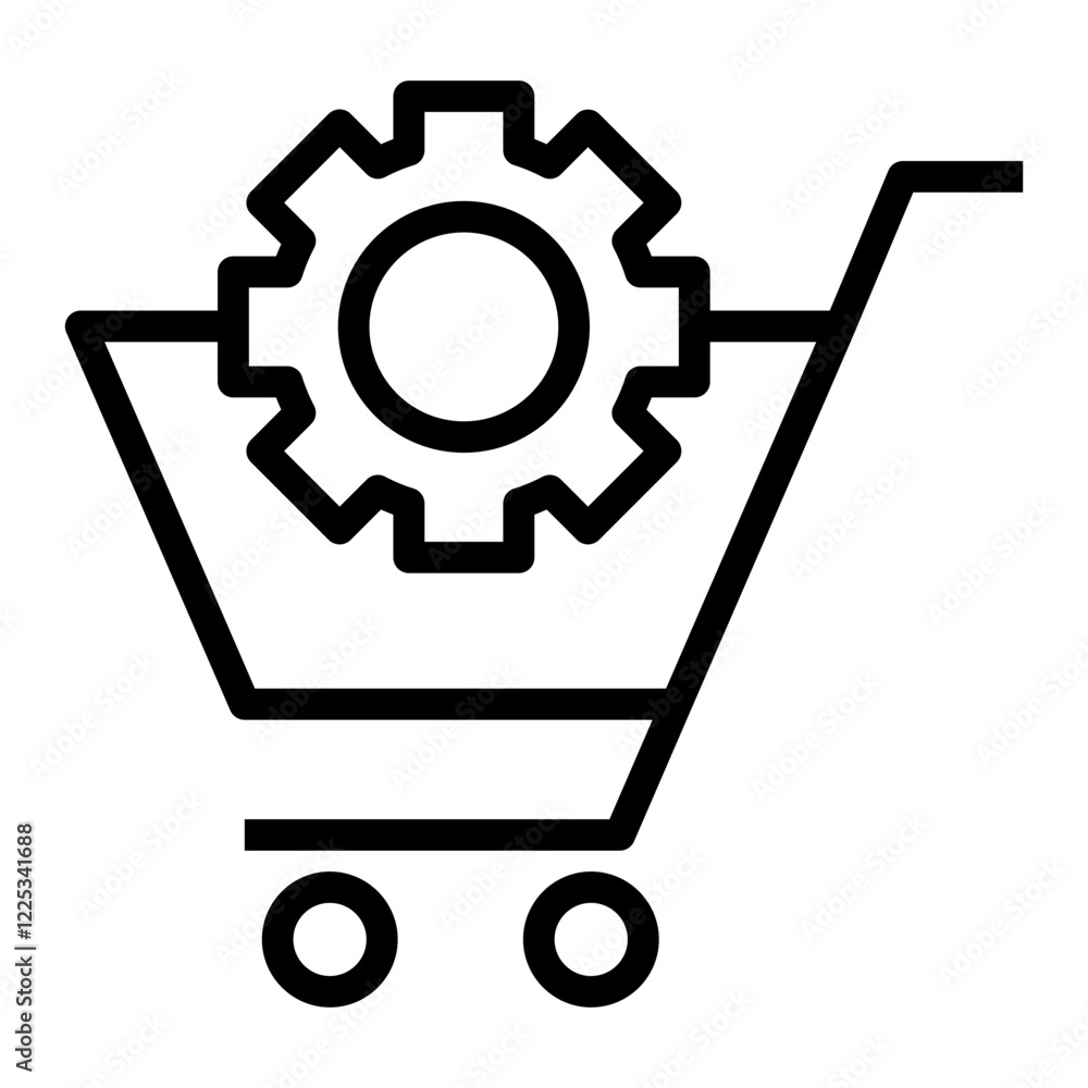 Poster e-commerce solution vector icon