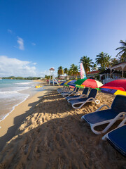 Beach with catamarans at Rodney Bay, Saint Lucia, St. Lucia, Windward Islands, Lesser Antilles, Caribbean, Caribbean Sea, North America