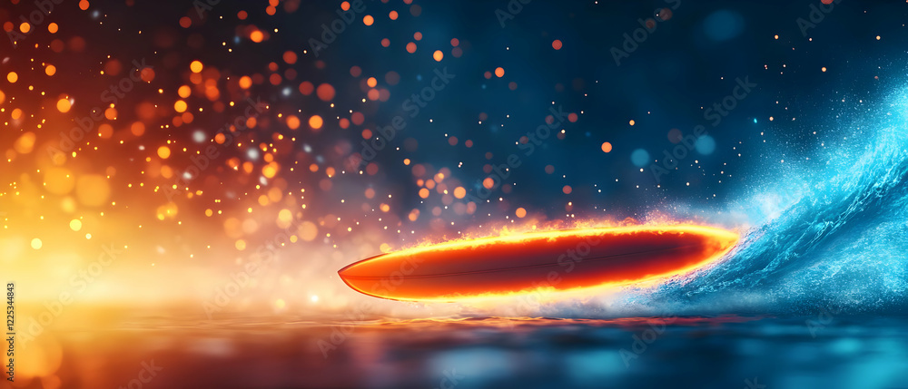 Poster a futuristic digital design featuring vibrant colors and abstract patterns representing innovation a