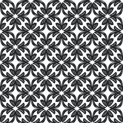 Traditional Black and White Tile Pattern with Artistic Styling