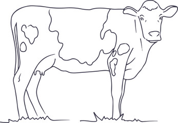 Black and white linear cow icon