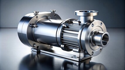 High-performance industrial centrifugal pump with a metallic finish