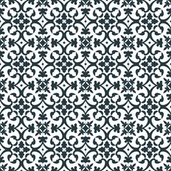 Elegant Blue and White Tile Pattern with Symmetrical Decorative Styling