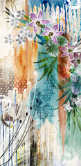 Seamless pattern floral design abstract surface pattern textile design