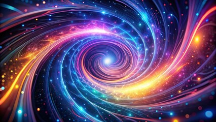 Abstract swirling vortex of vibrant energy and luminous trails