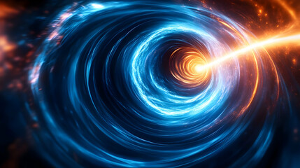 A mesmerizing depiction of a swirling black hole, showcasing vibrant colors and cosmic energy.