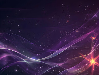 Obraz premium Abstract Background with Purple Waves and Stars