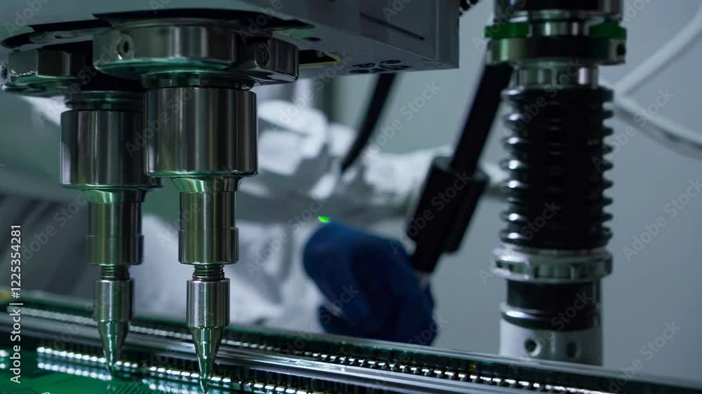 Poster precision assembly of electronic components in clean room environment