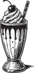 Milkshake dessert sweet vector illustration