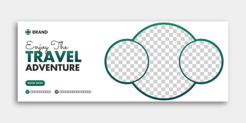 Modern facebook cover design layout for travel agency. Travel Facebook cover social media banner  template design.