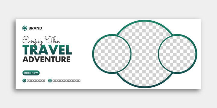 Modern facebook cover design layout for travel agency. Travel Facebook cover social media banner  template design.