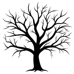 Obraz premium Bare tree branches vector illustration. 
