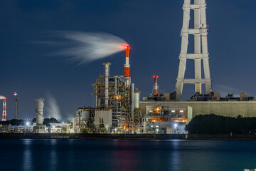 四日市　工業地帯の夜景　名古屋/Yokkaichi Industrial area night view Nagoya Japan