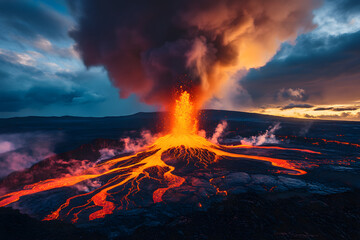 Fototapeta premium burning volcano