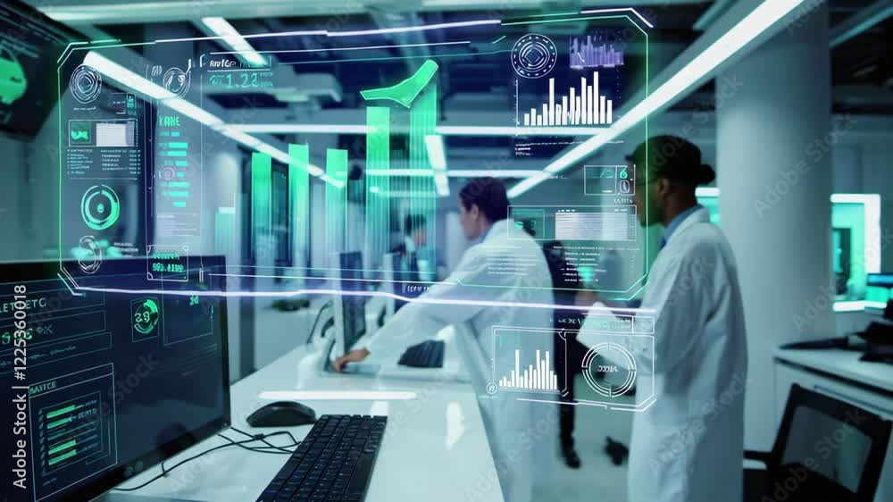 Poster innovative technology transforms data analysis in a modern research lab environment