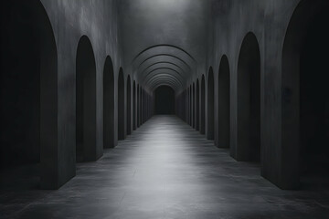 Obraz premium Dark Archway Corridor 3D Illustration