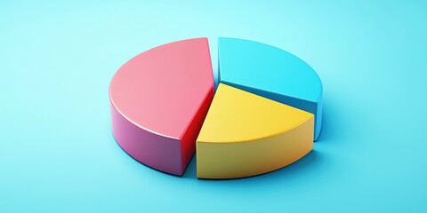 Obraz premium A pie chart showing a diversified stock portfolio.