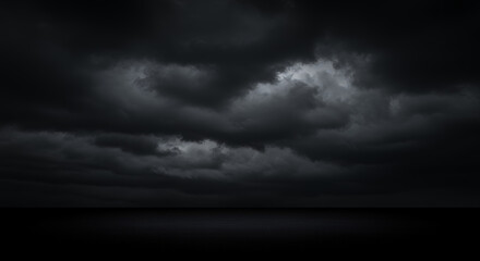 Obraz premium Dramatic Dark Storm Clouds Over Ocean - Moody Seascape Photography