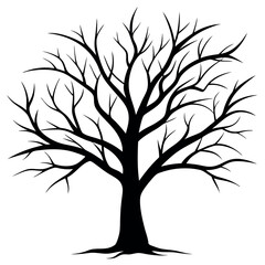 Obraz premium Bare tree branches vector illustration. 