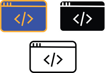 Minimalist Code Editor Icon &ndash; Clean Design for Web Development, Programming Tools, Code Editors, and Software Development Projects"