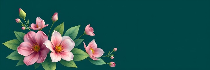 Naklejka premium Elegant floral arrangement with pink flowers on a dark background