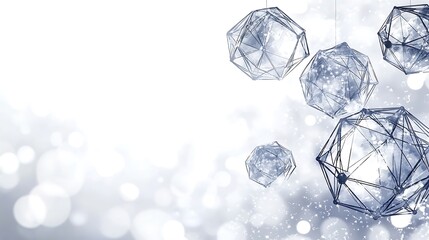 Geometric Ornaments Suspended In A Sparkling White Background