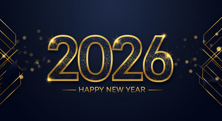 Glittering Gold 2026 Happy New Year Design