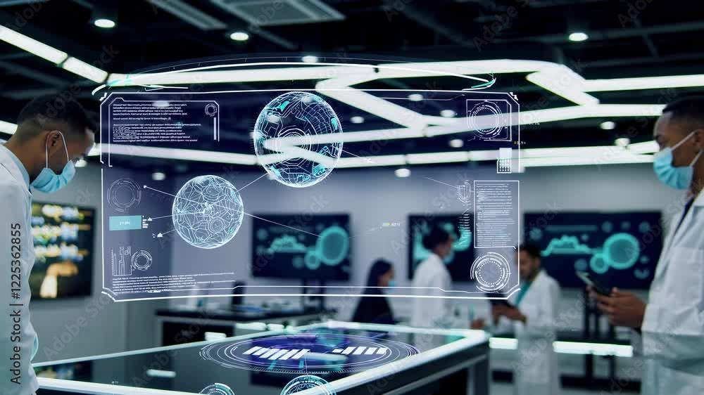 Leinwandbilder Innovative technology displays in a modern lab showcasing data visualization and analytics