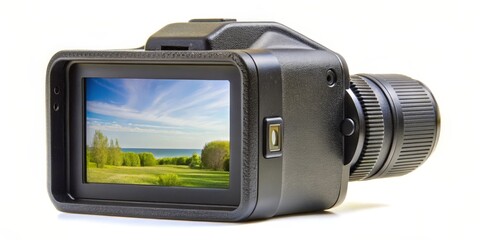 Digital Camera Displaying Landscape Image