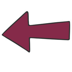 hand drawn maroon arrow