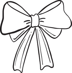 Hand draw ribbons cute doodle icon set Outline Simple vector illustration.