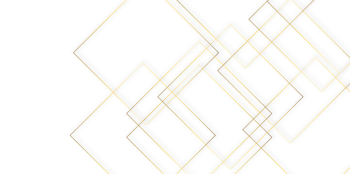 abstract luxury concept with thin gold lines patterns over a white background. contemporary abstract layout with subtle gold accents emphasizing the geometric rectangular shapes.