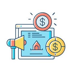 advertising budget icon, advertising budget vector illustration-simple illustration of advertising budget, perfect for advertising budget logos and icons