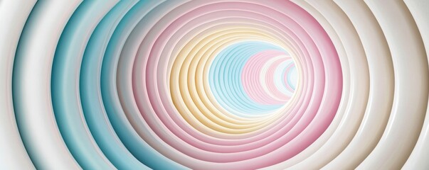 Fototapeta premium A mesmerizing spiral of pastel colors creates a soothing tunnel effect, inviting viewers into a tranquil, dreamlike space.